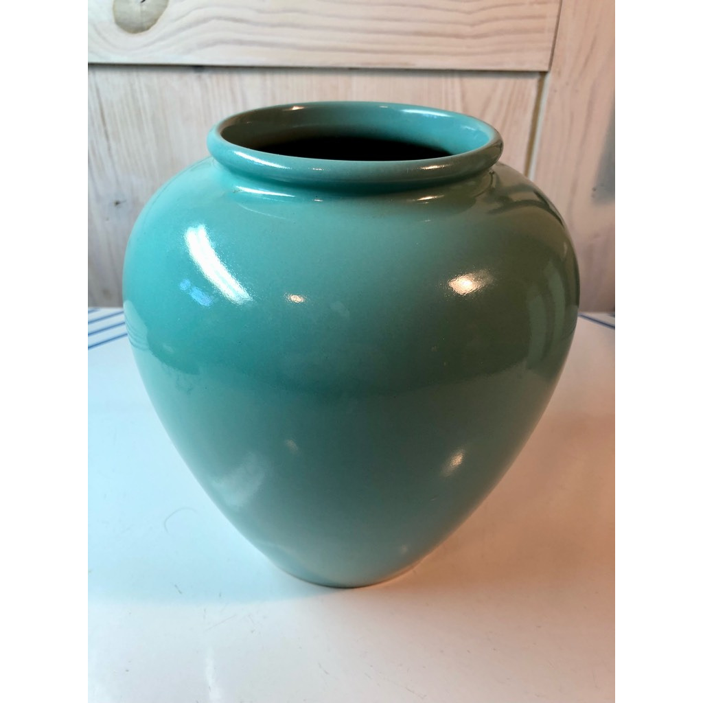 Vintage Scheurich Vase Turquoise Blue Glazed 504-20 Pottery West Germany 8\