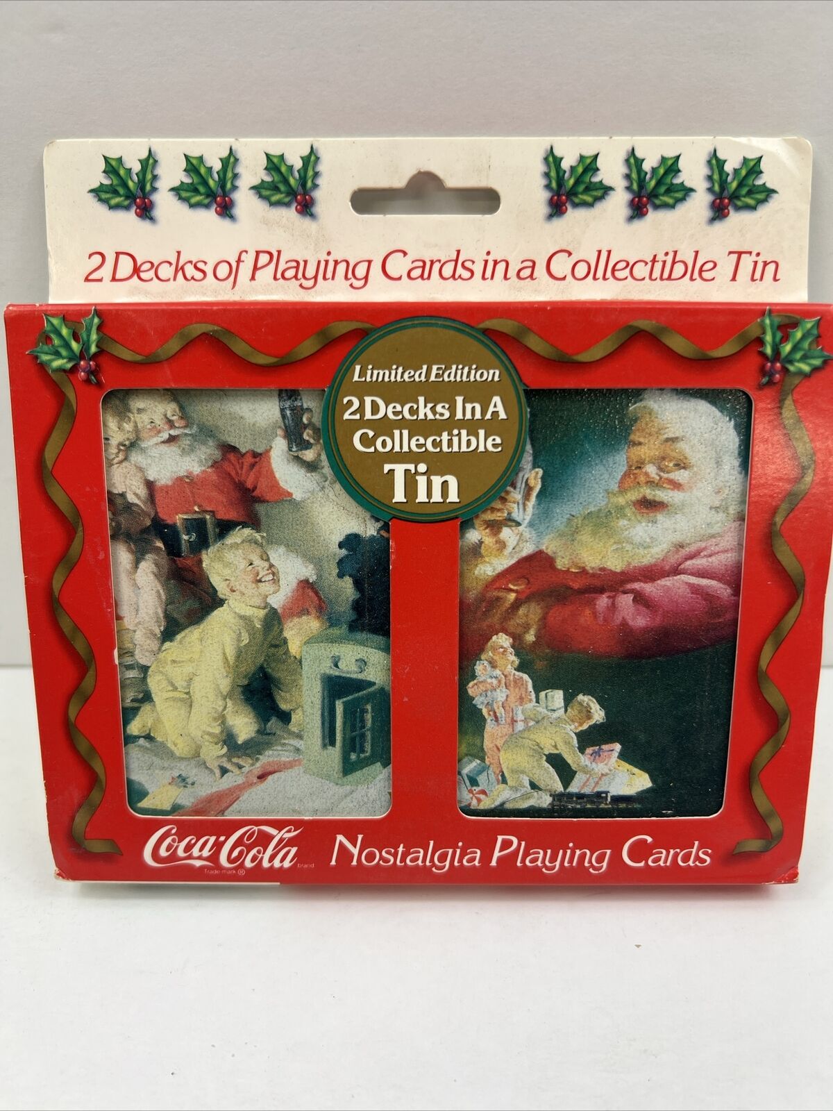 1996 Coca-Cola Nostalgia Playing Cards 2 Decks Collectable Tin Limited Edition 
