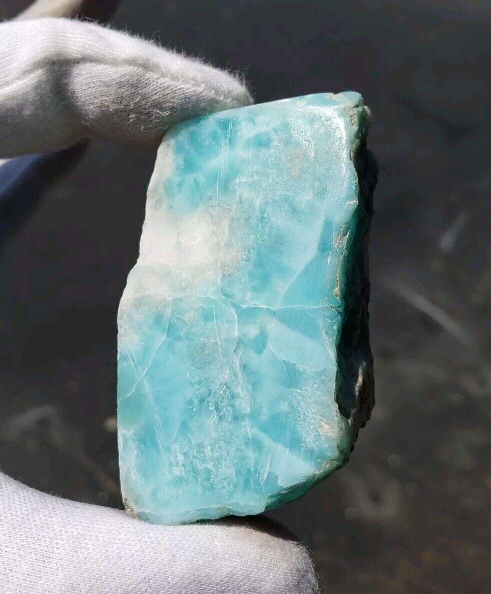 Sky Blue  AA Natural Larimar Lapidary Stone Polished 90 Grams
