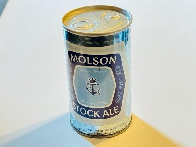 Beer Can - Molson Stock Ale ( Bottom Opened, Steel Can )