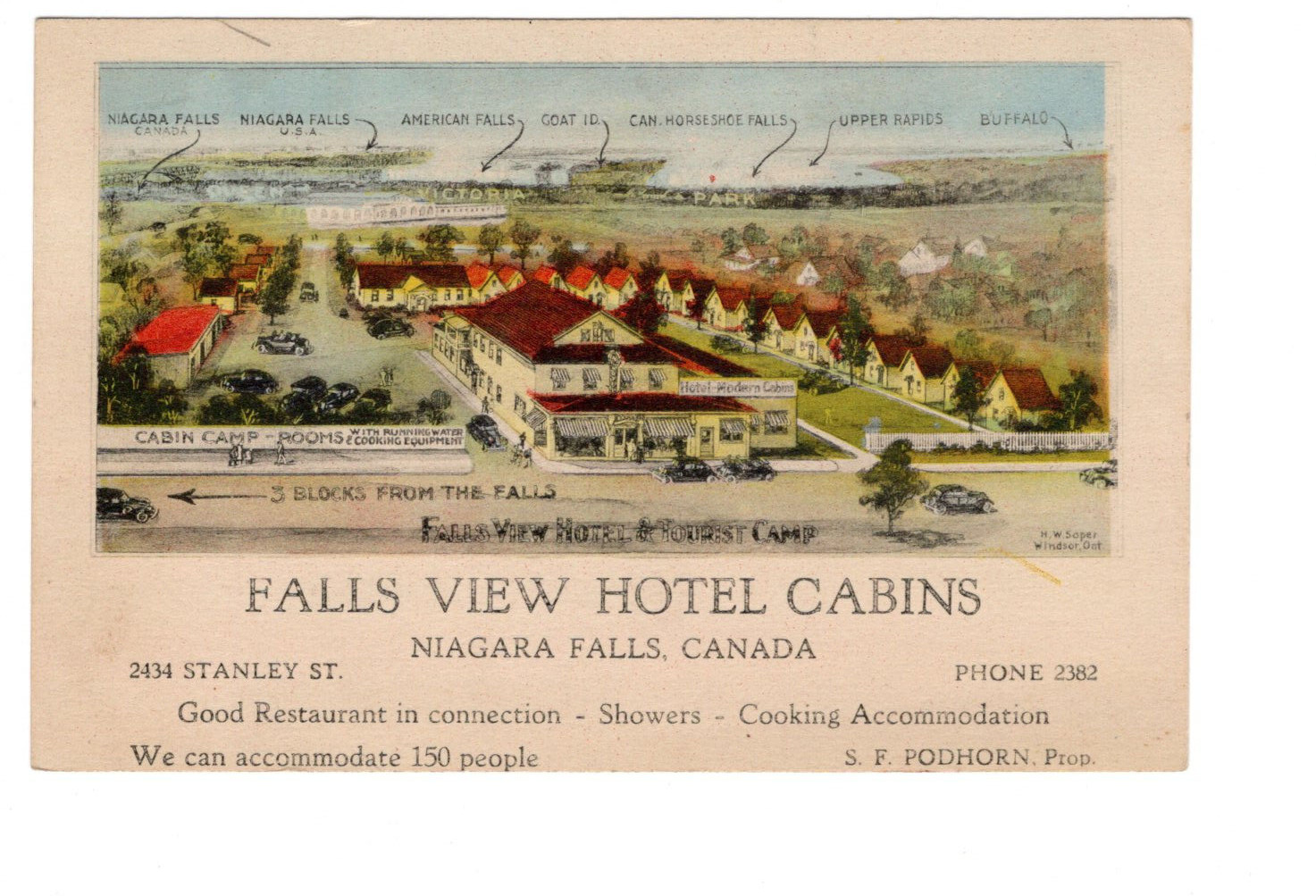 Vintage Postcard Falls View Hotel Cabins Niagara Falls Canada