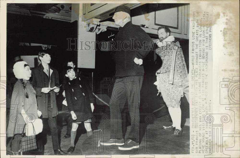1968 Press Photo Sir Francis Chichester wax effigy at Madame Tussaud\'s museum.