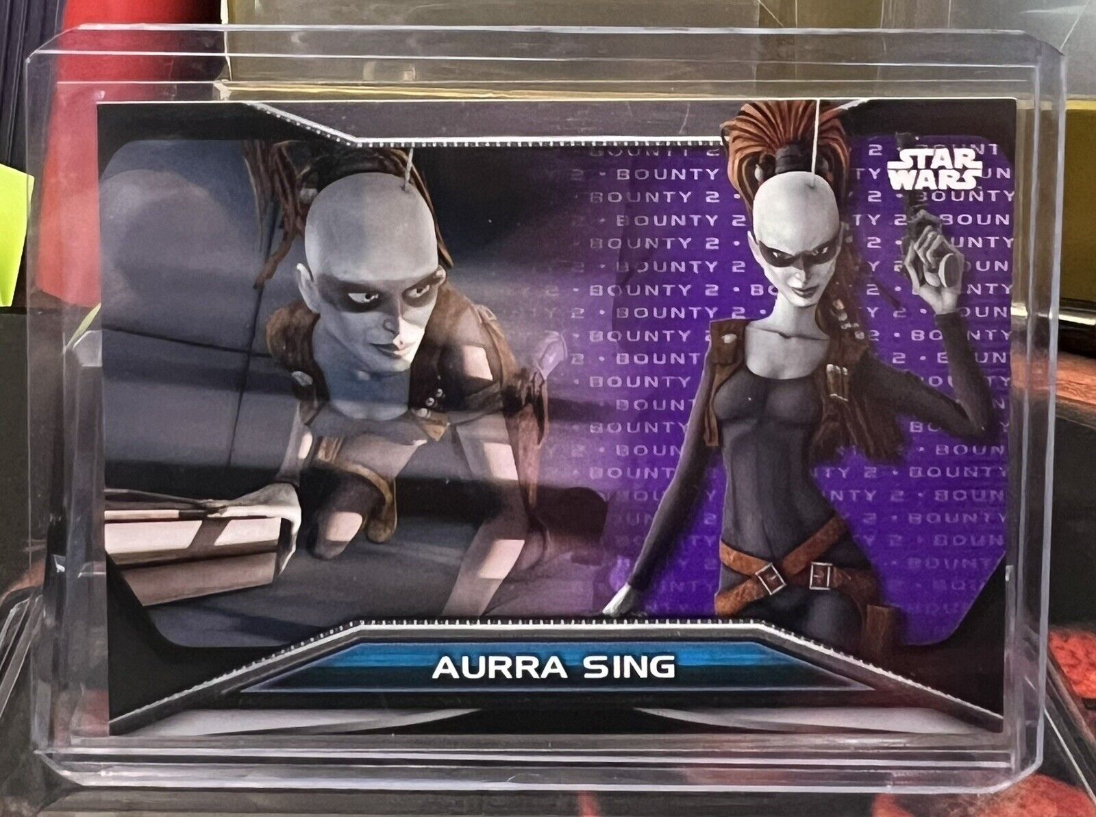 2021 Topps Star Wars Bounty Hunters Purple Level 2 #B2-7 Aurra Sing #/75