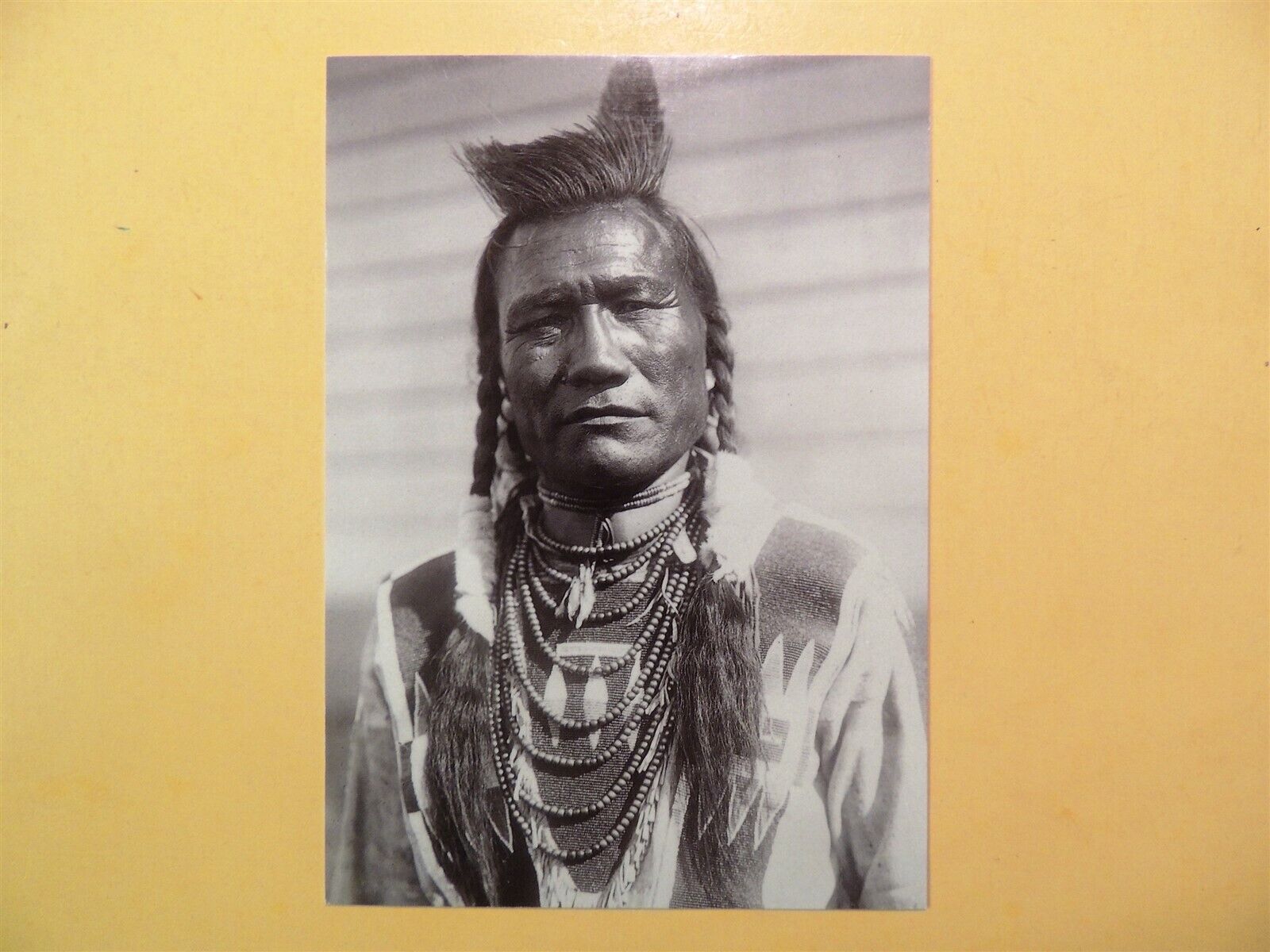 Bird Rattle Spokane tribesman vintage postcard 1910 photo by Edward Curtis