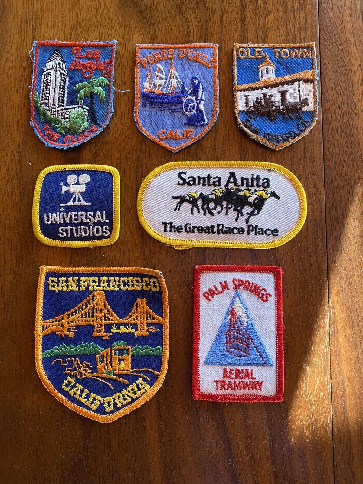 Vintage Travel Patches From California. Cities And Attractions. 