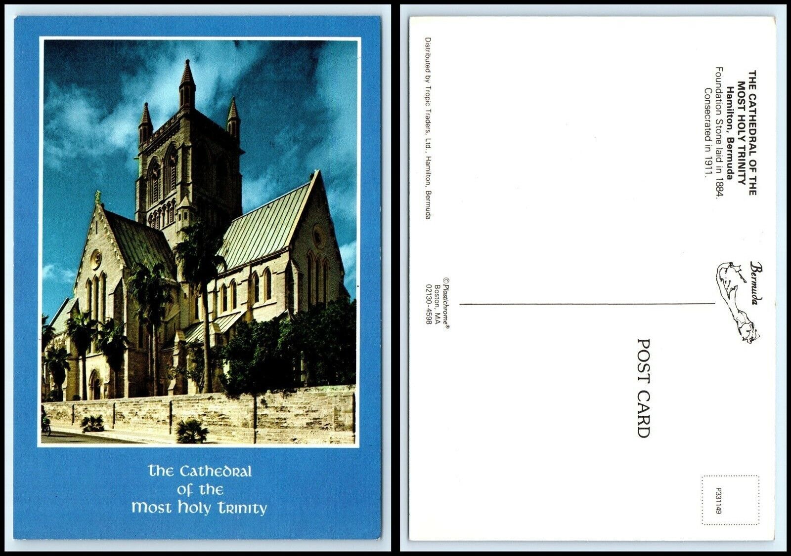 BERMUDA Postcard - Hamilton, Cathedral Of The Most Holy Trinity B3