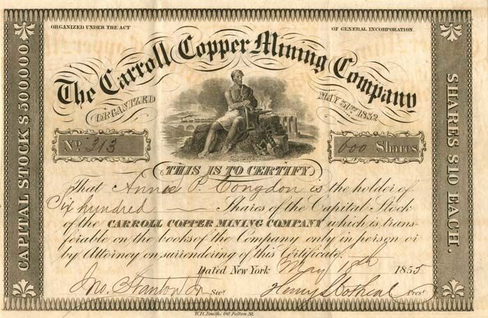 Carroll Copper Mining Co. - Mining Stocks