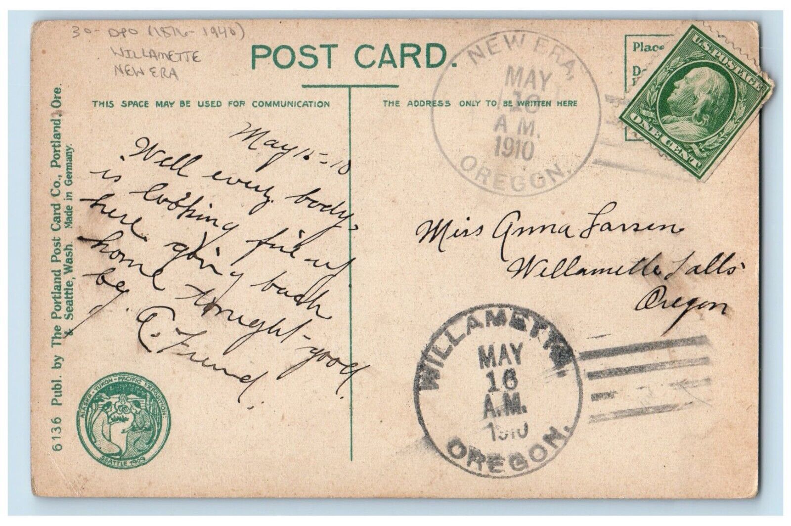 DPO (1876-1940) Willamette New Era OR Postcard Fishes Catch In Rogue River 1910