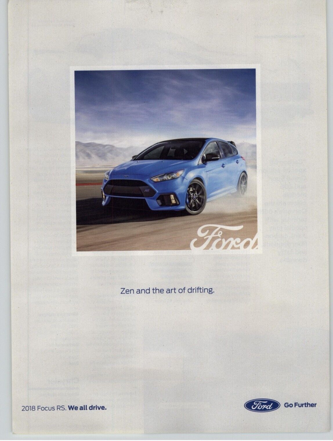 2018 Ford Focus 5 Door Hatchback Photo Magazine Car Print Ad 