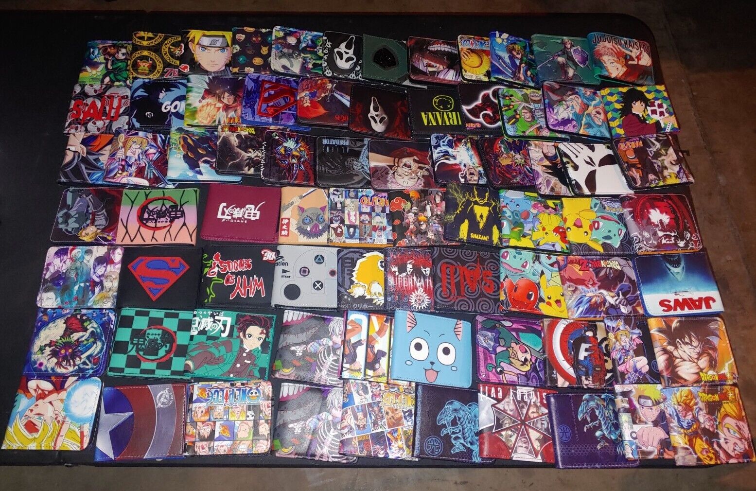Wallet lot of 10 Random wallets. Anime Super Hero , DC , Marvel , Movies & Bands