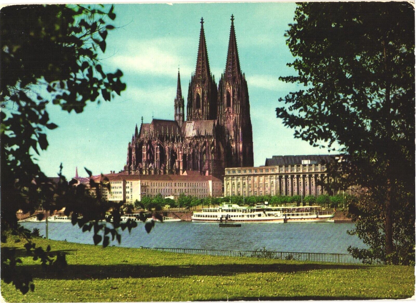 Cologne Germany View Of The Cologne Cathedral From The Rheinpark Postcard