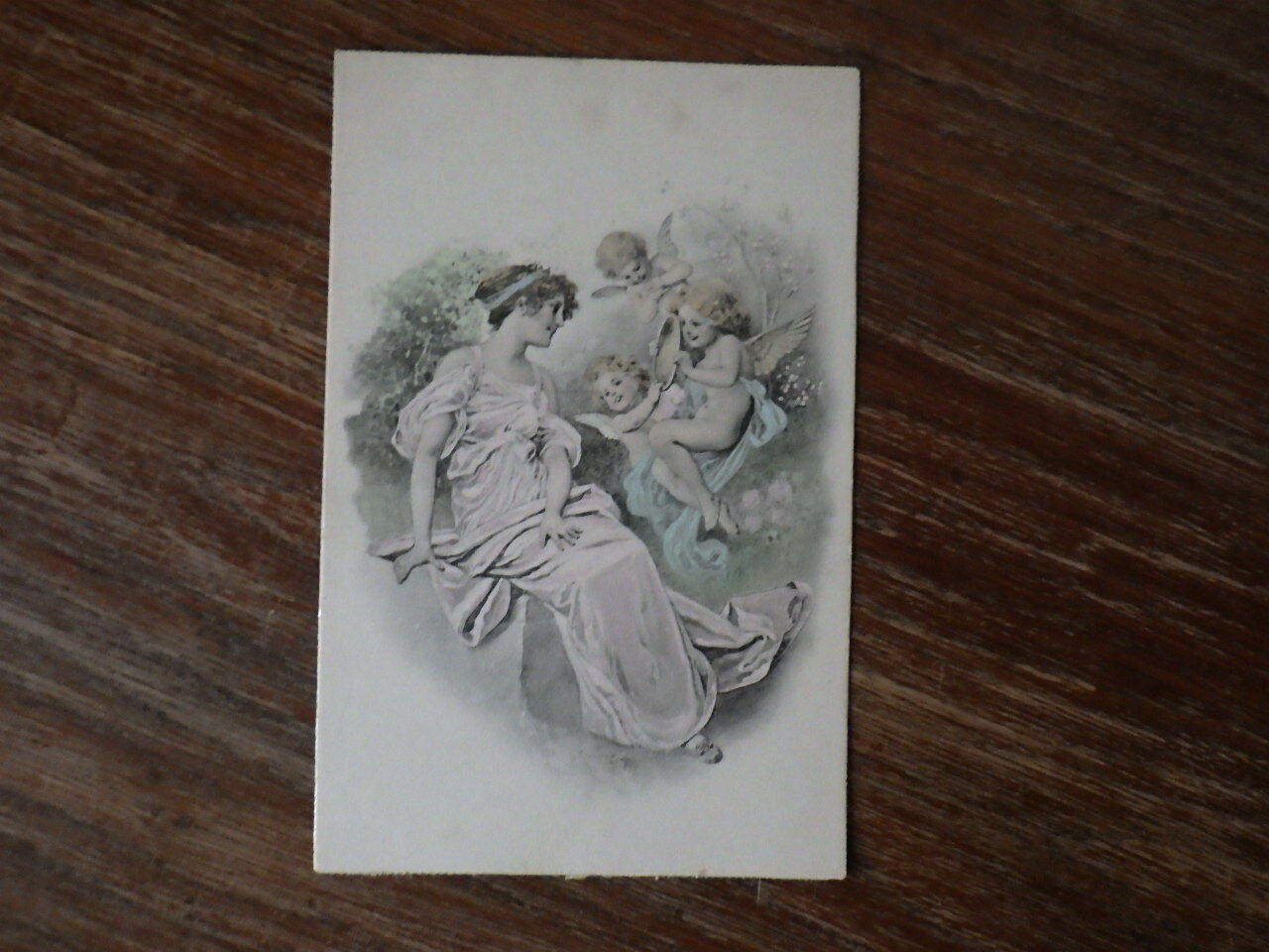 1x CPA Postcard Illustrator Young Woman and Angels Circa. 1900 RAPHAEL TUCK 