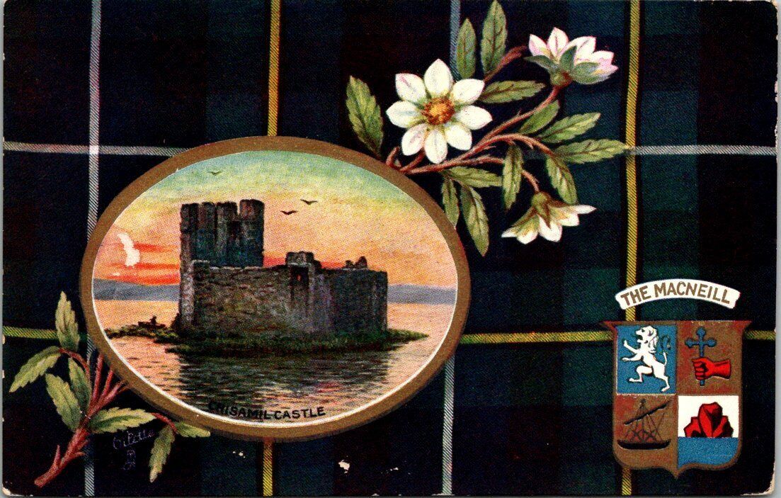 Vintage Postcard c1910 Tuck Scottish Clans Oilette The Macneill Tartan Badge