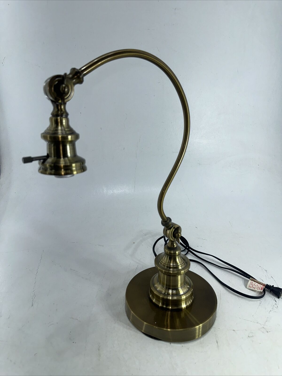 Vintage Gooseneck Brass Swivel Head Lamp