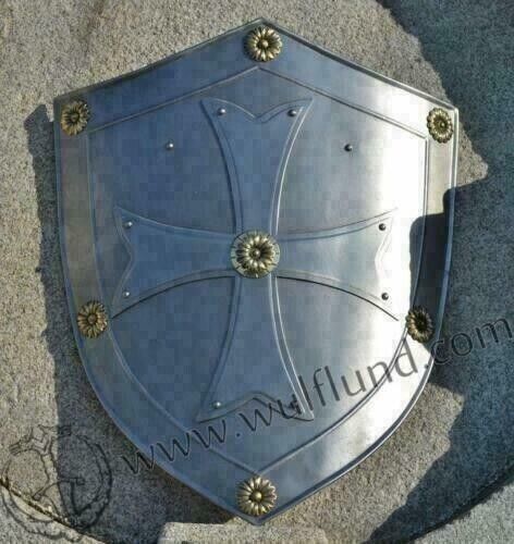 Medieval Heater Shield Knight Steel Sca Larp Waster 18 Guage Battle Shield Gift