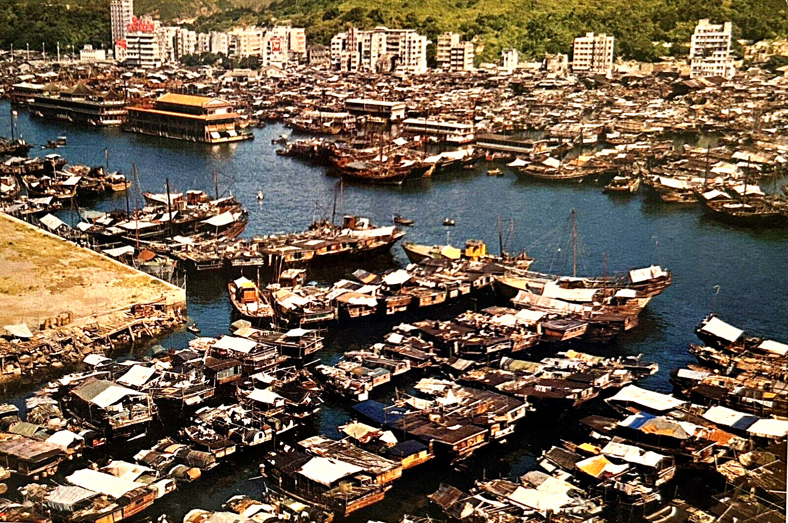 Postcard Hong Kong • Aberdeen Floating Village • Aerial View
