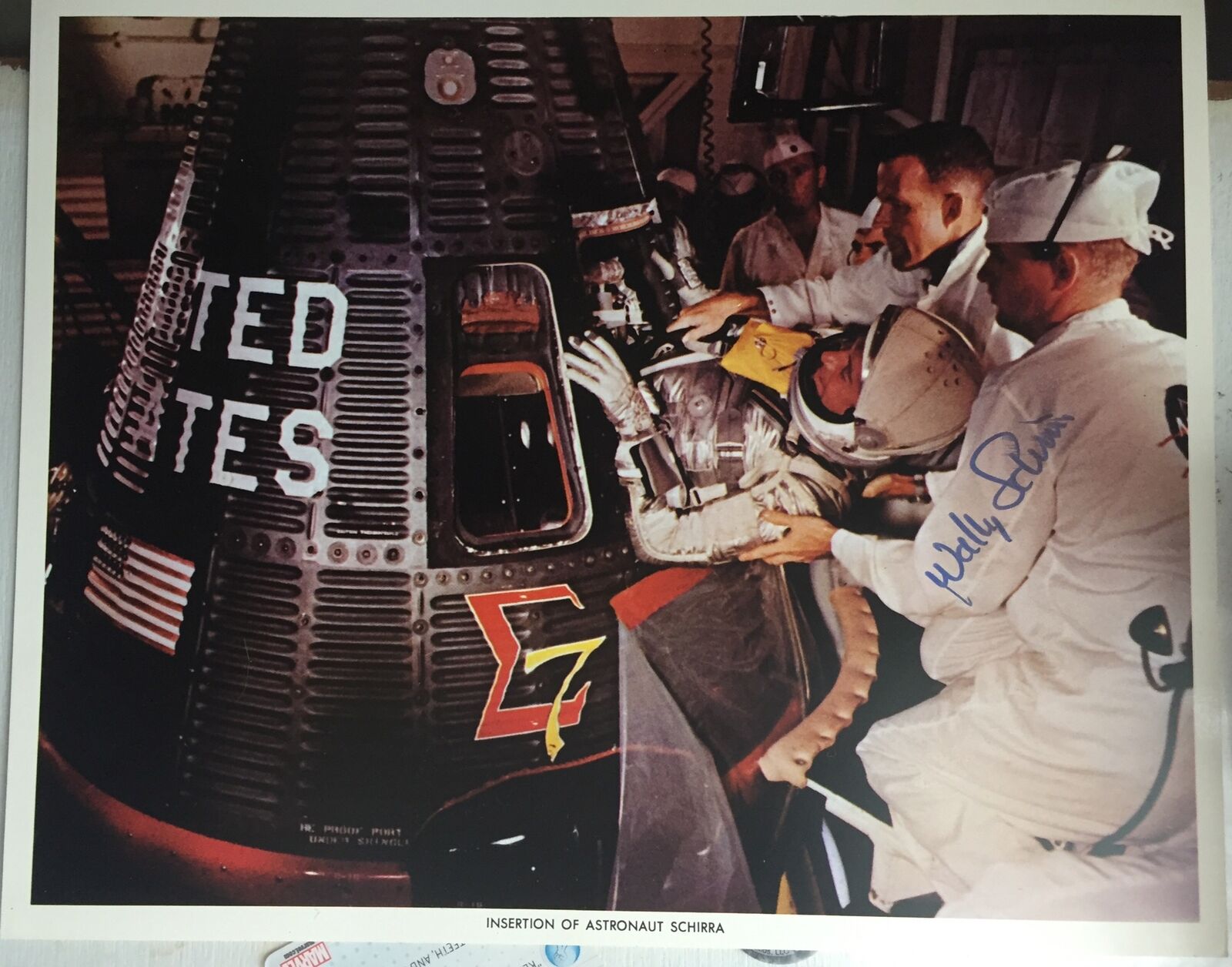 Hand Signed Wally Schirra NASA Autograph Pre-launch Publicity Photo 8x10
