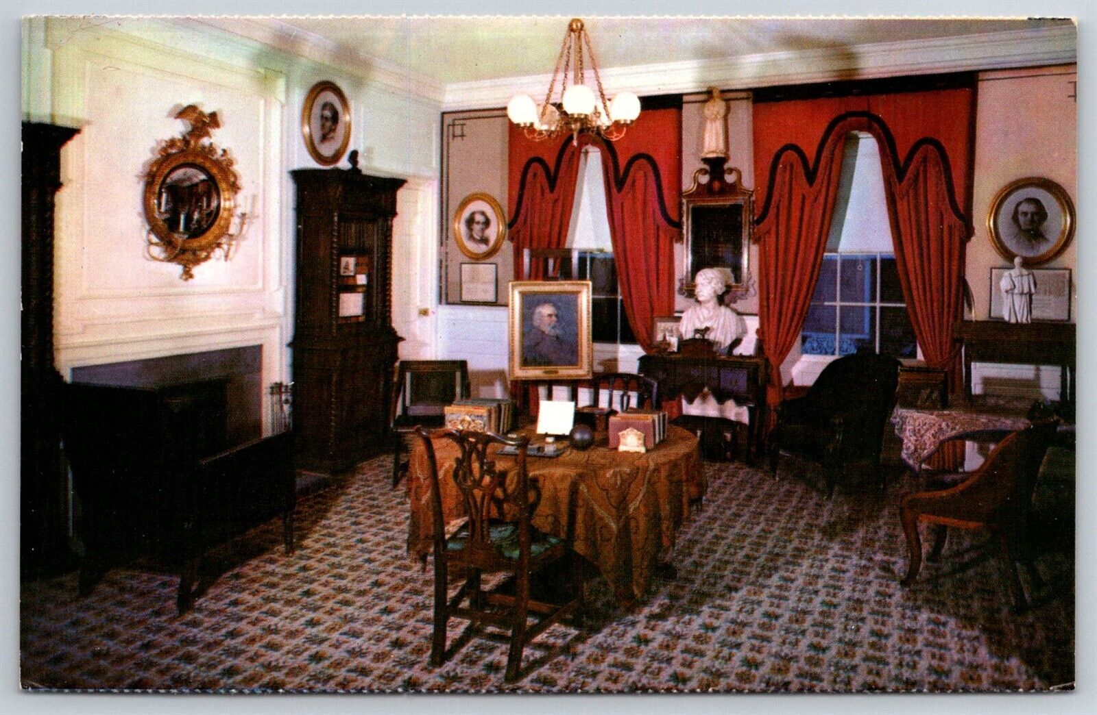 Longfellow Historical Room Church Hills California VTG Unposted Chrome Postcard