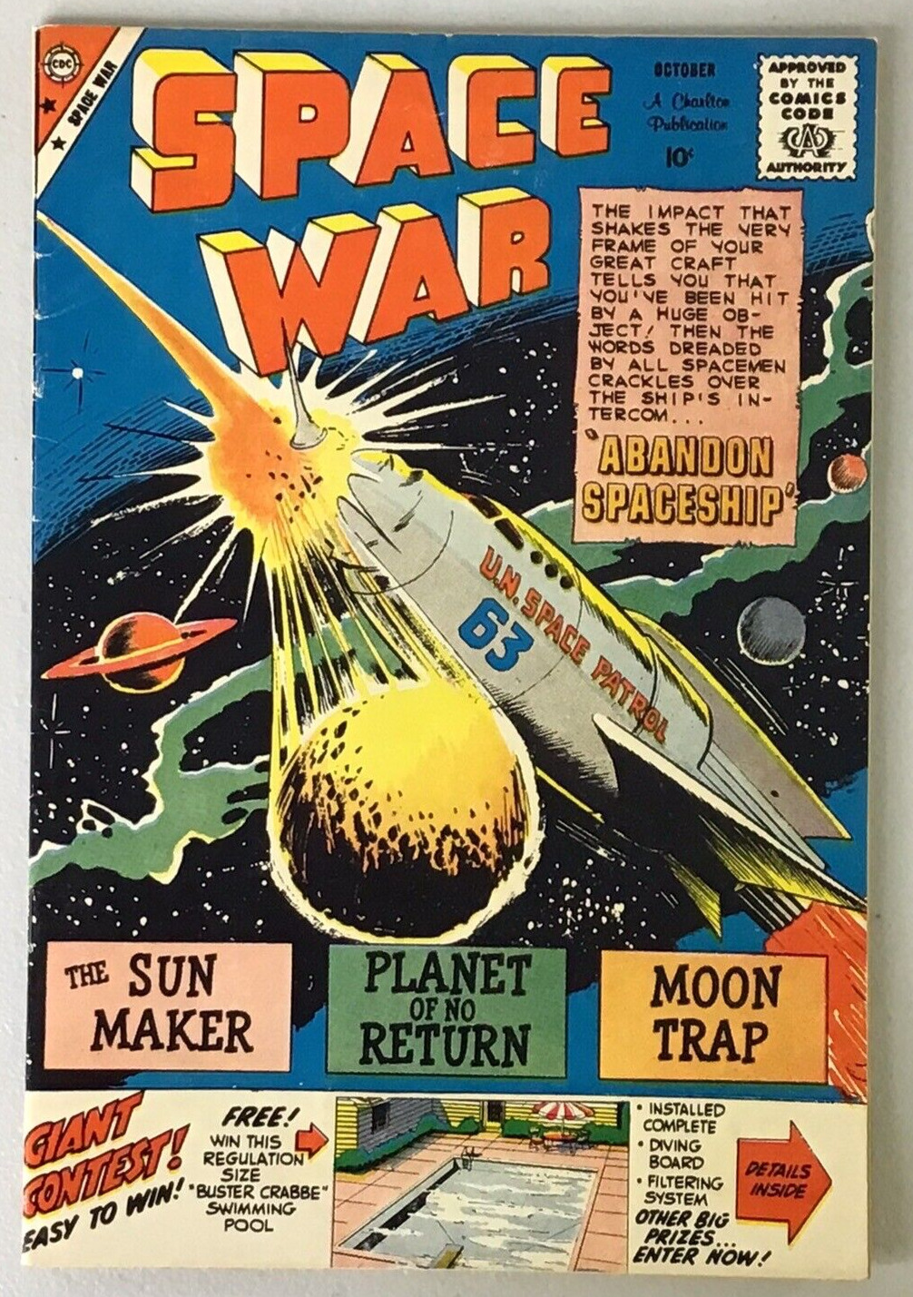 Space War #1 Charlton Sci Fi 1959 VF- 7.5