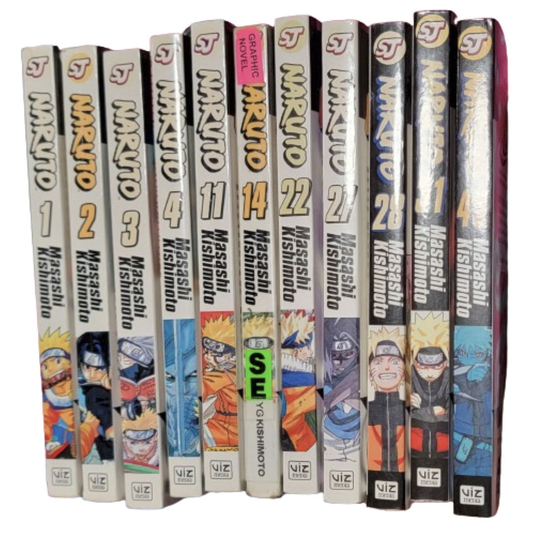 Lot of 10 Naruto Shonen Jump Manga Graphic Novel Softcover Books English