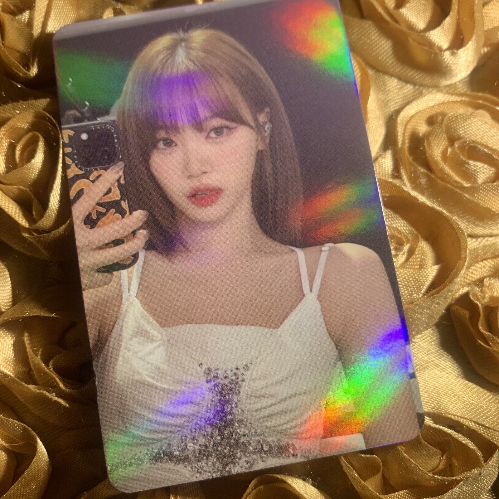 CHAEWON LE SSERAFIM Edition Celeb K-pop Pretty Girl Shiny Photo Card Selfie 3