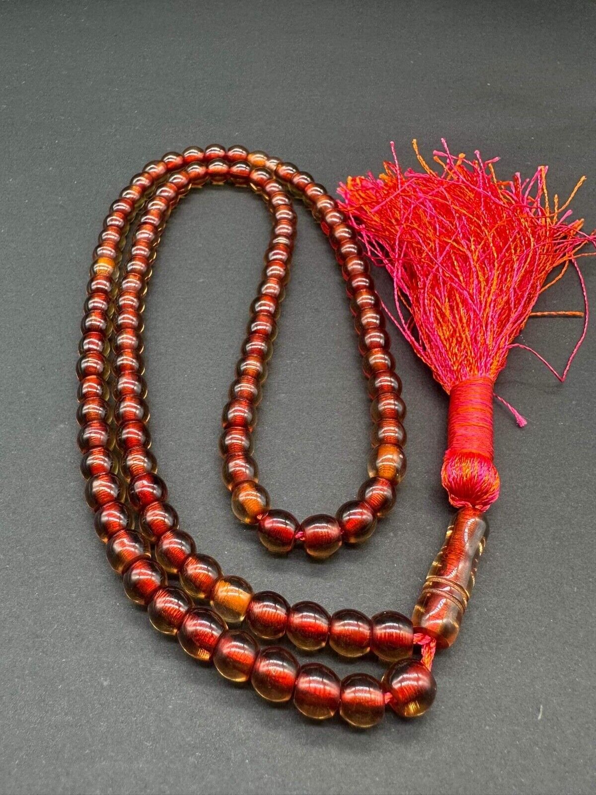 Rare Beautiful Old Natural Sandalos Red Color Islamic Rosary Tasbhi Beads