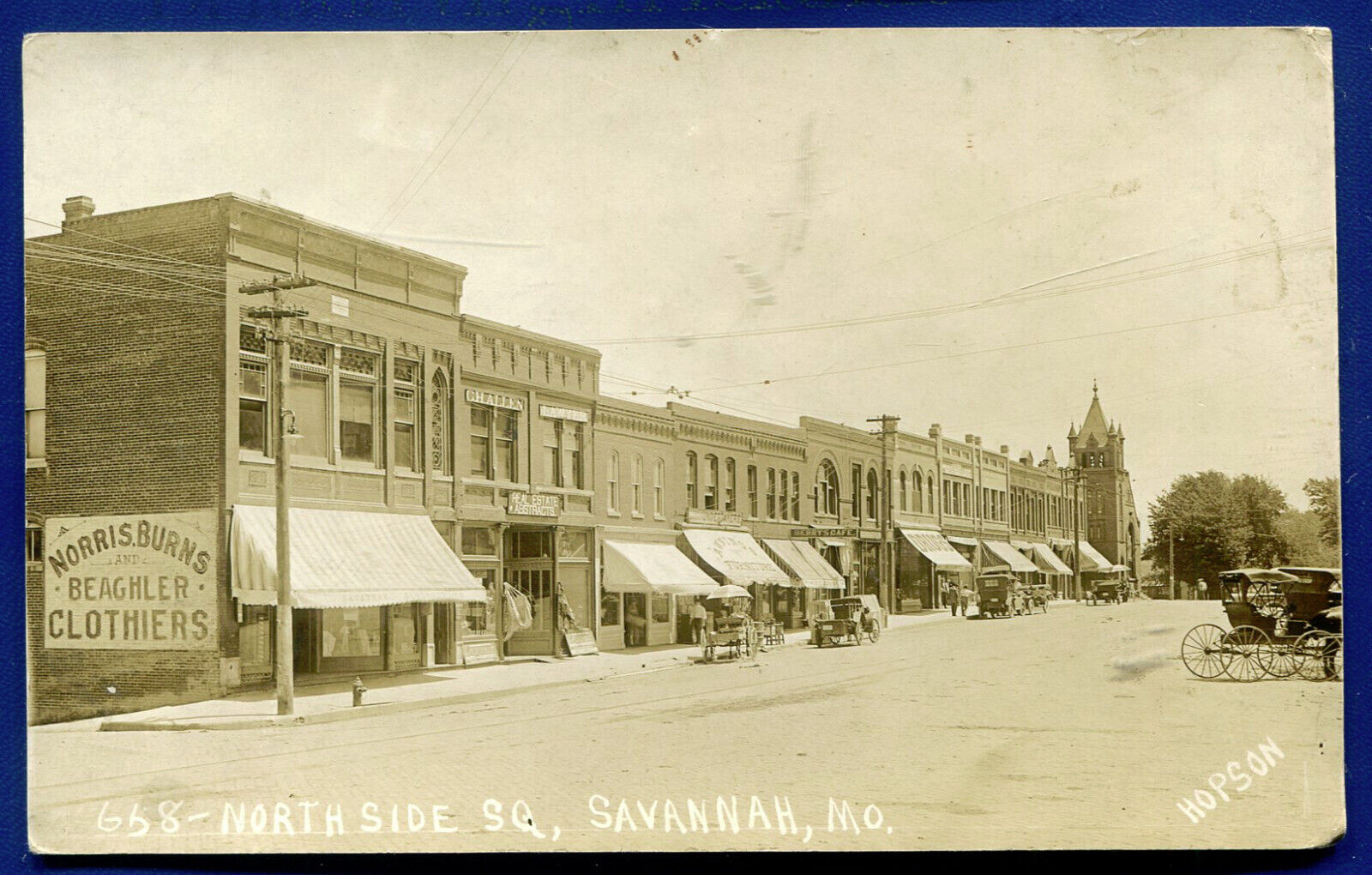 Savannah Missouri Downtown Street North Side Square Real Photo Postcard B439