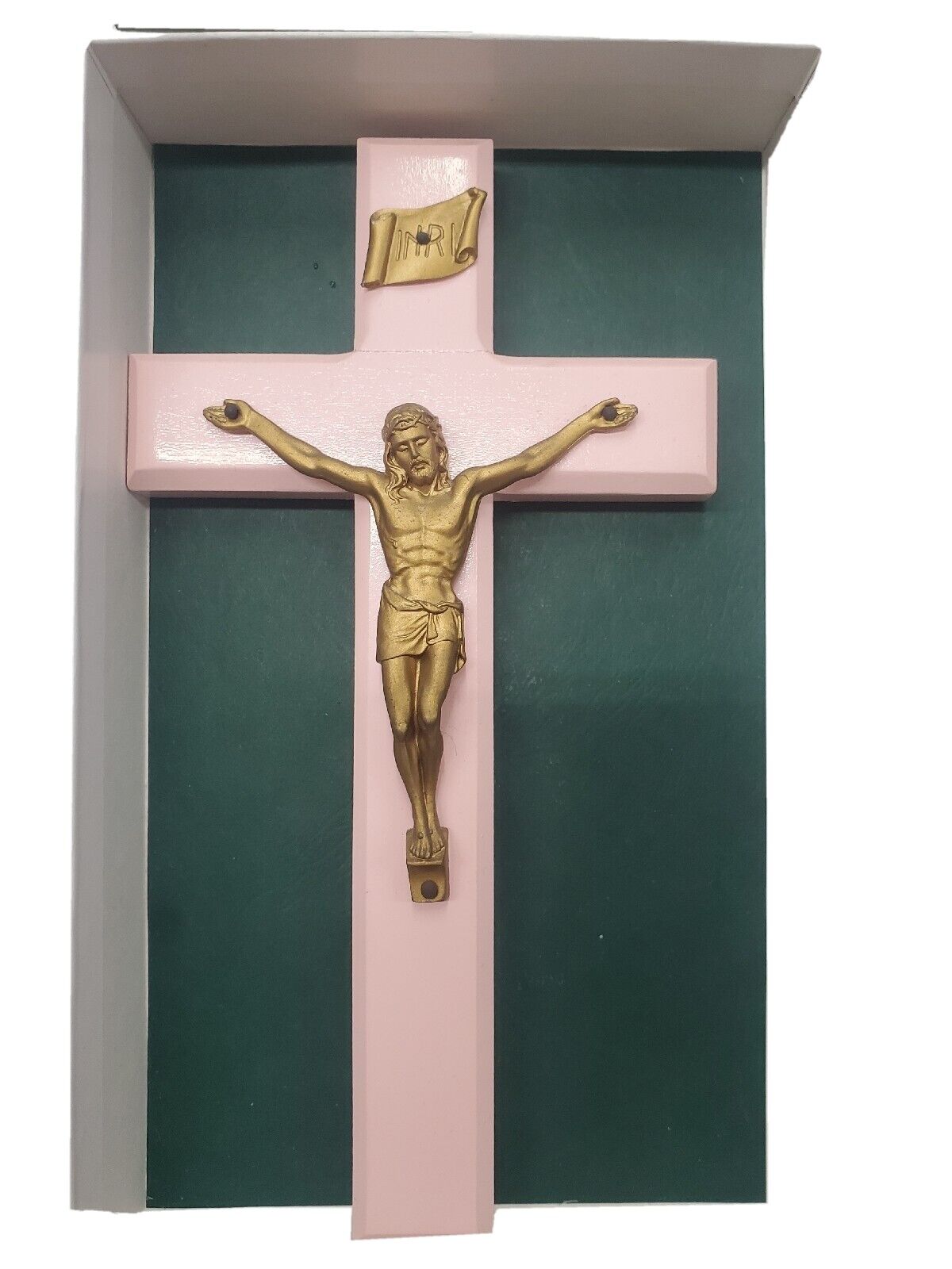JEWELED CROSS Catholic Crucifix Wall Wooden Cross Jesus Christ on INRI.PINK