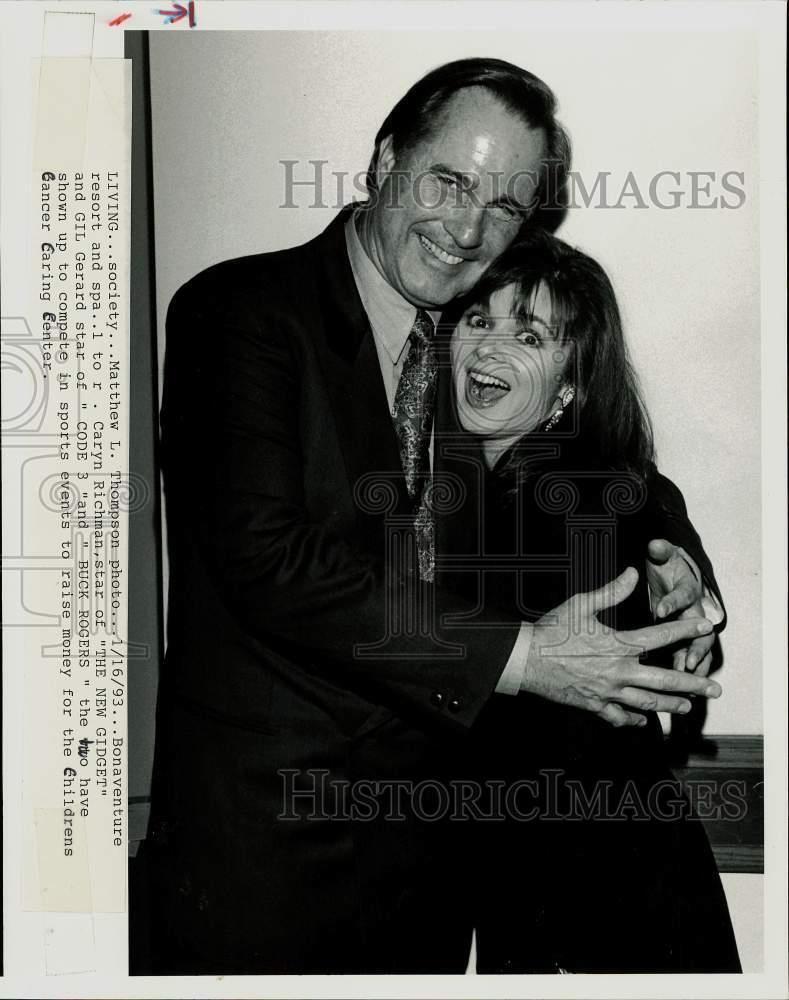 1993 Press Photo Actors Caryn Richman, Gil Gerard at Bonaventure Resort & Spa