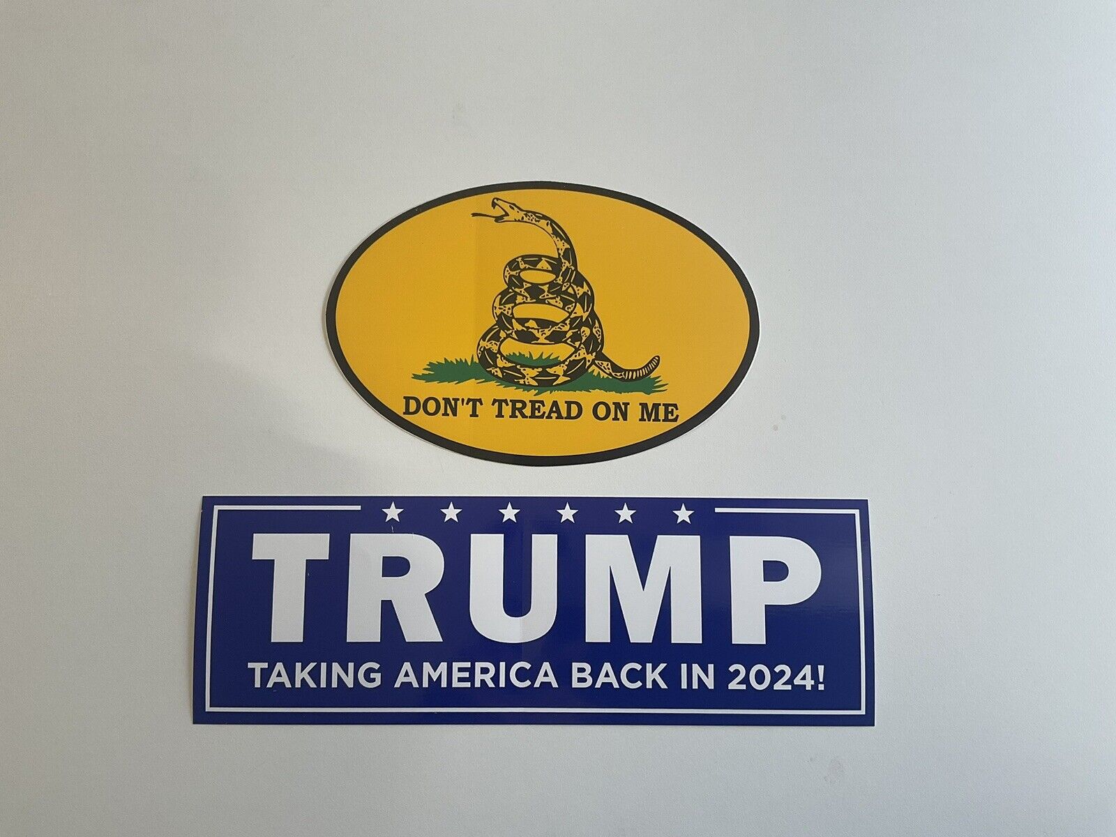 TRUMP 2024  bumper stickers MADE IN USA - Don’t tread On Me sticker  MAGA
