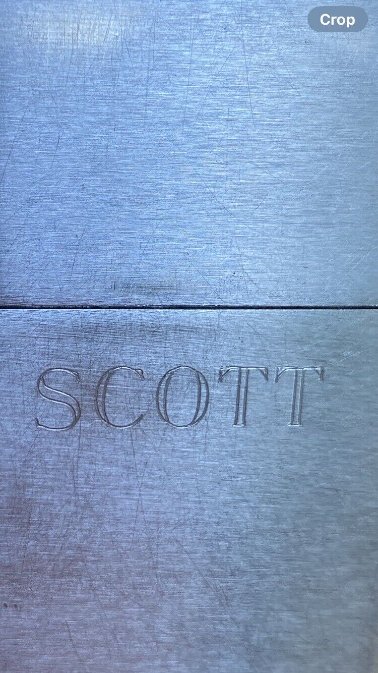 Vintage Zippo Lighter with Name  “Scott” Engraved Monogrammed Used Patina