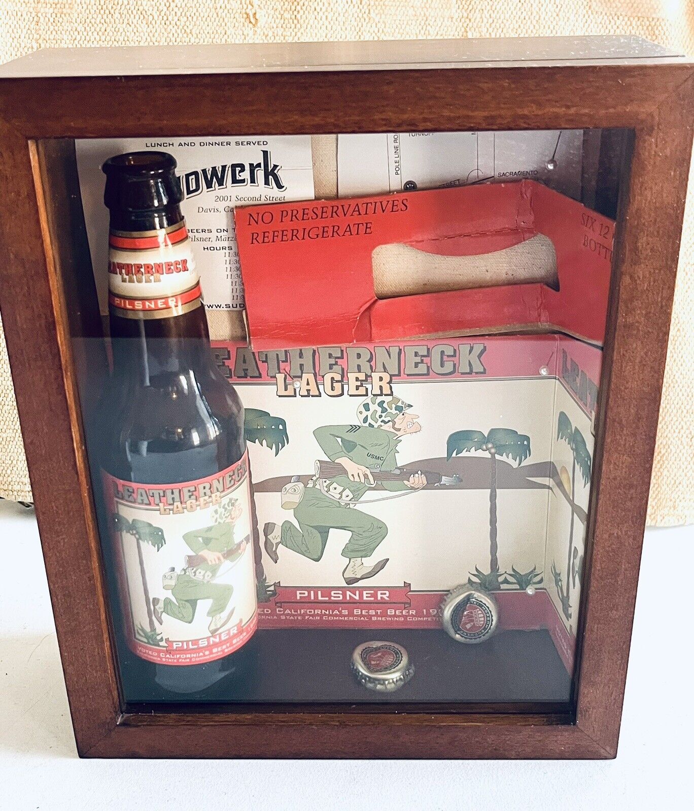 Vintage SUDWERK BREWING CO.  Leatherneck Lager Pilsner Display (California)