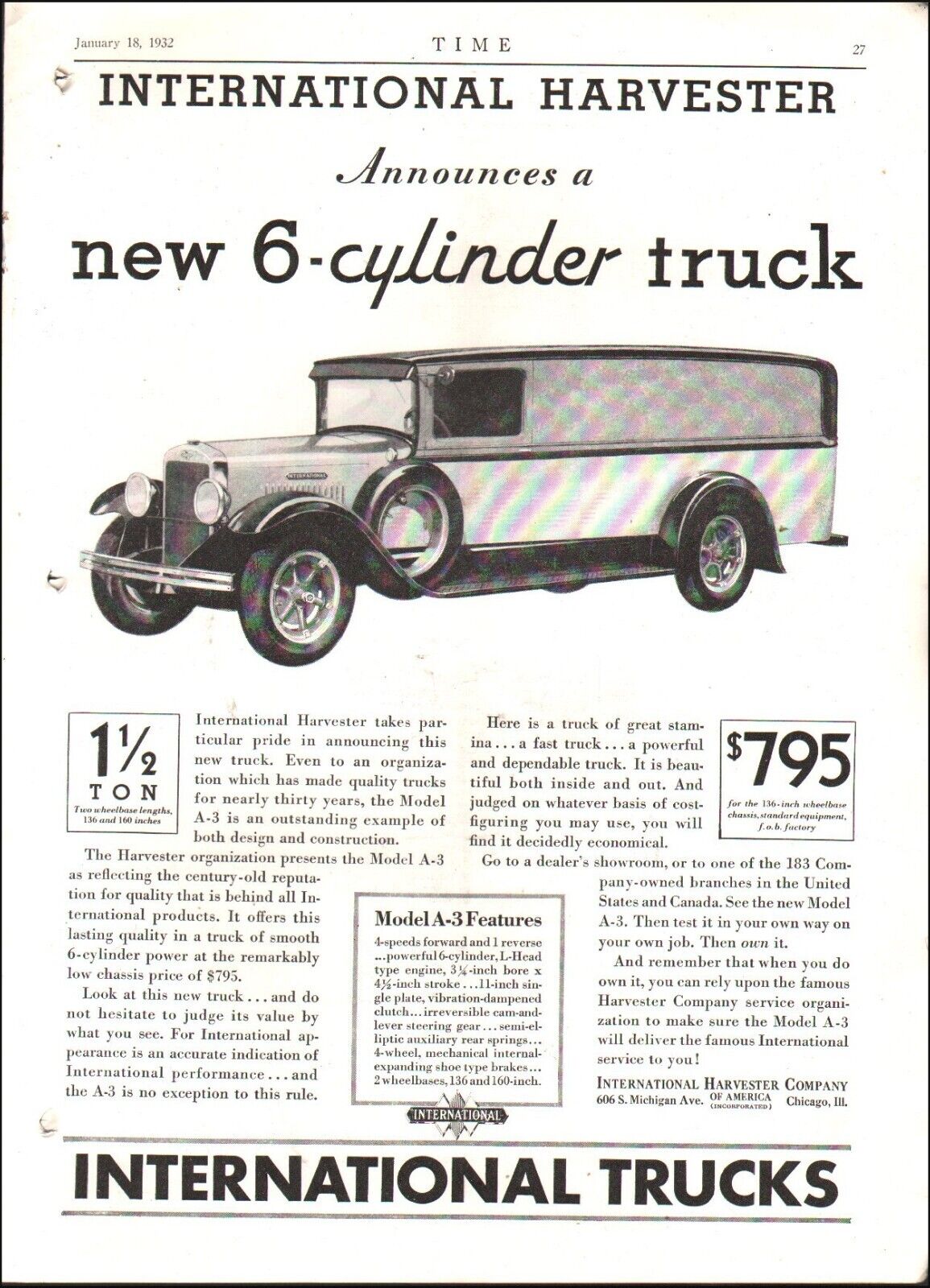 1932 Vintage ad International Trucks retro 6-Cylinder Price ART  RARE  07/02/24