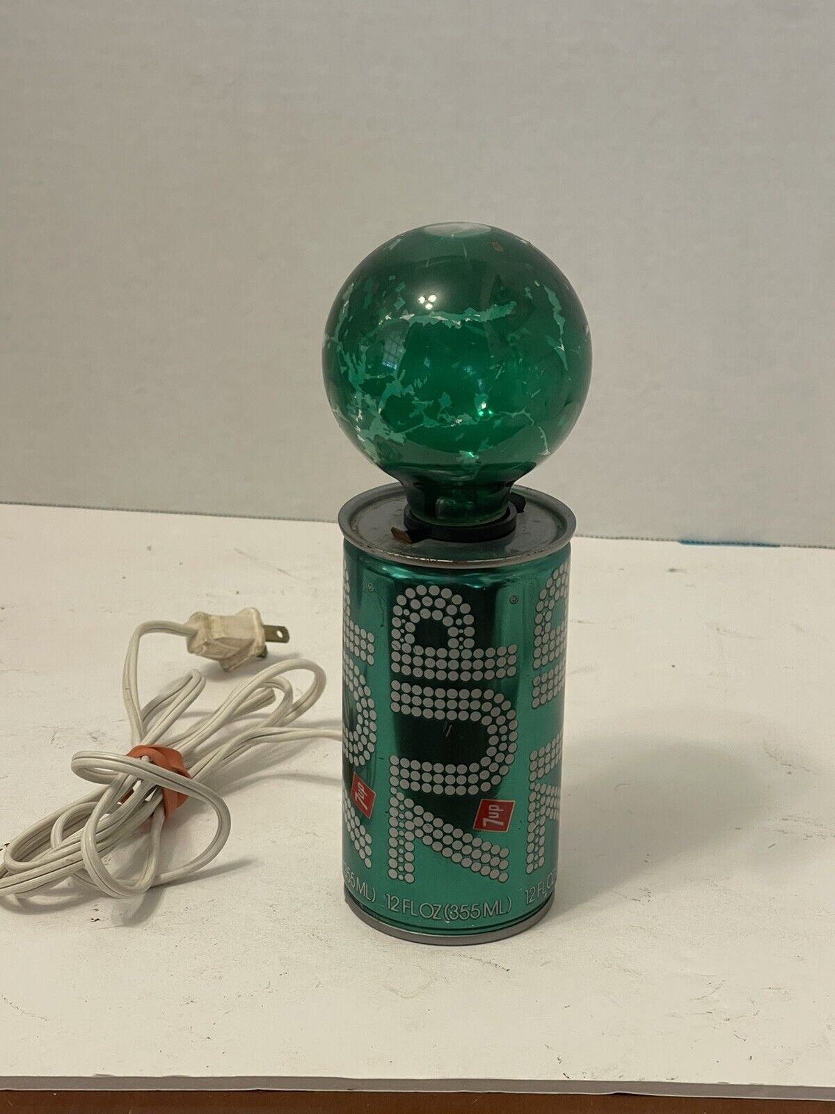 Vintage 7up Motion Electric Portable Lamp Light Bulb Soda Can Used Work 1970s