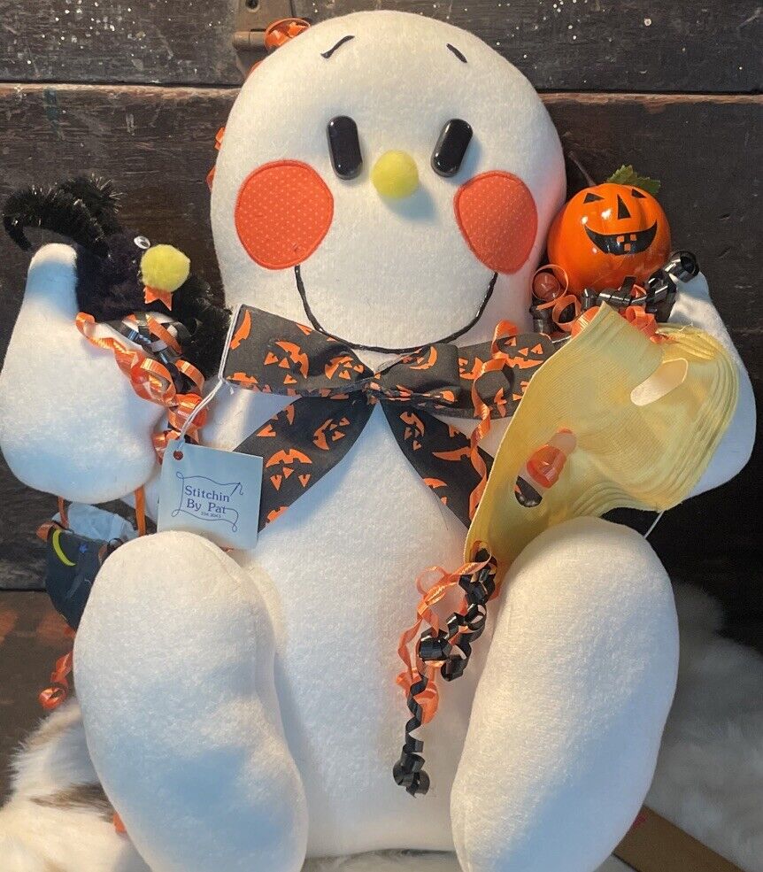 Vintage Handmade Halloween Decor Friendly Ghost  15.5” Tall