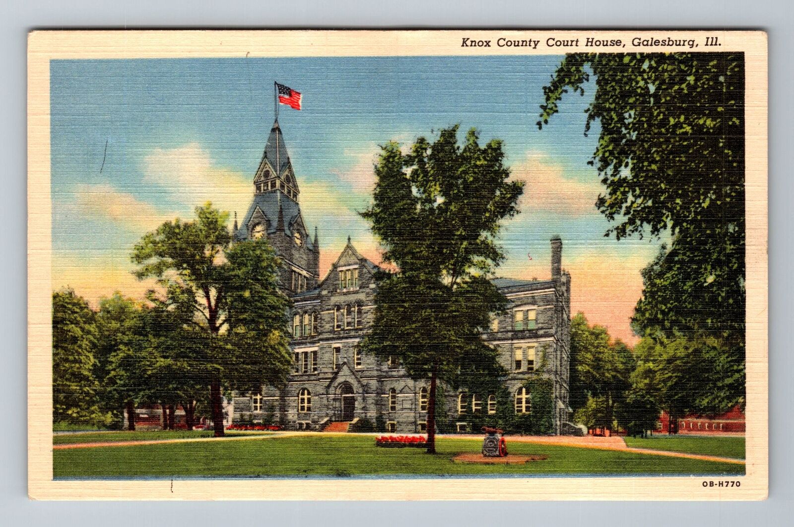 Galesburg IL-Illinois, Knox County Court House, Vintage Postcard