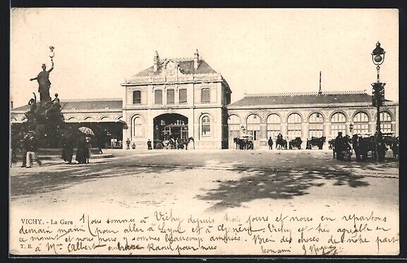 CPA Vichy, La Gare 1902 