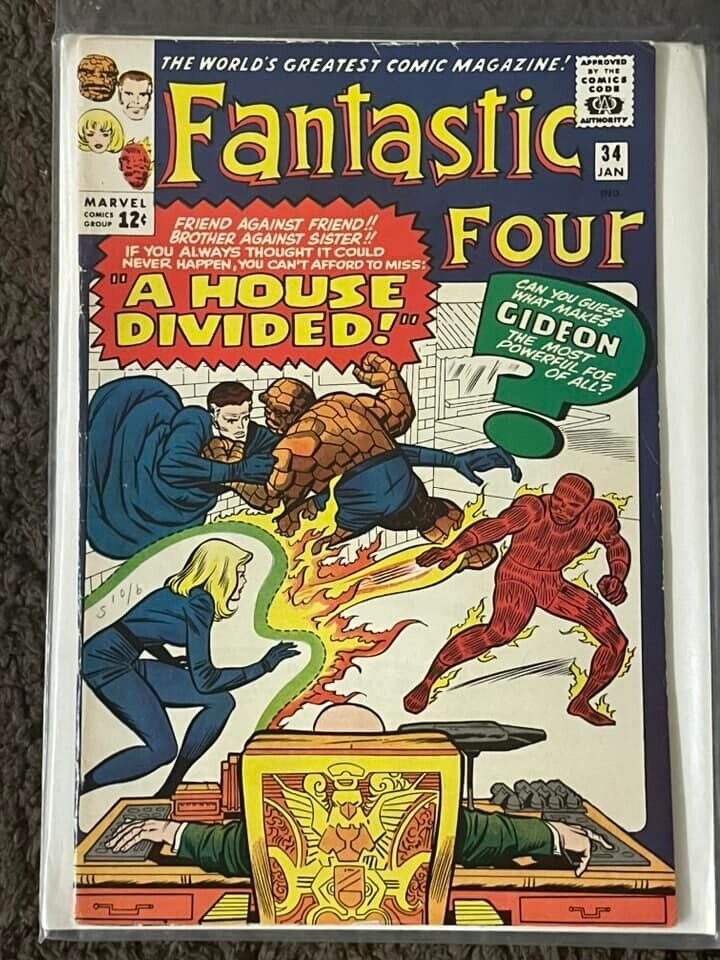 Fantastic Four #34 (RAW 5.0-6.0 - MARVEL 1964) (ITEM VIDEO) Stan Lee. Kirby.