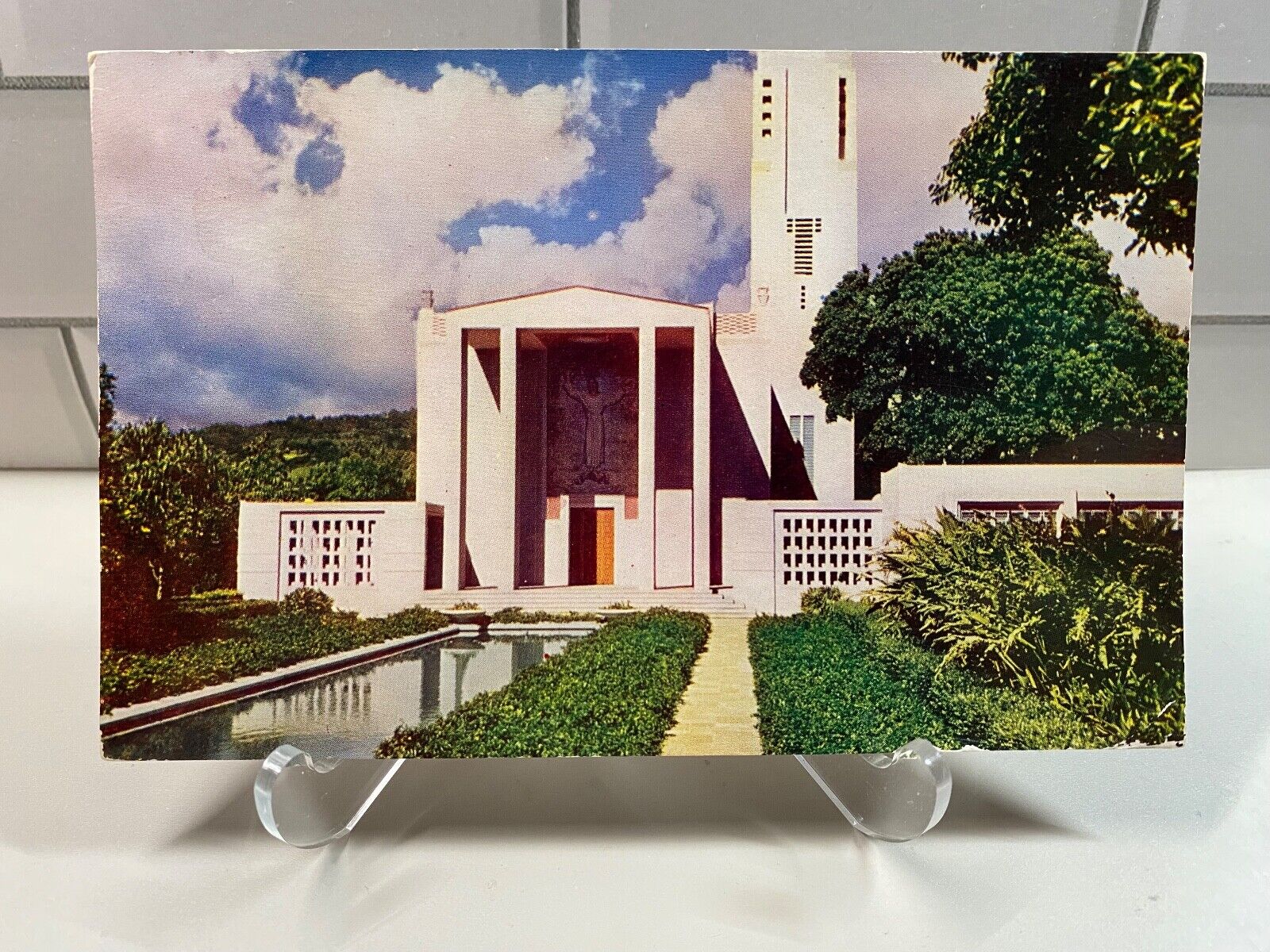 c1954 Mormon Tabernacle Honolulu Hawaii LDS US Navy Cancelation Vintage Postcard