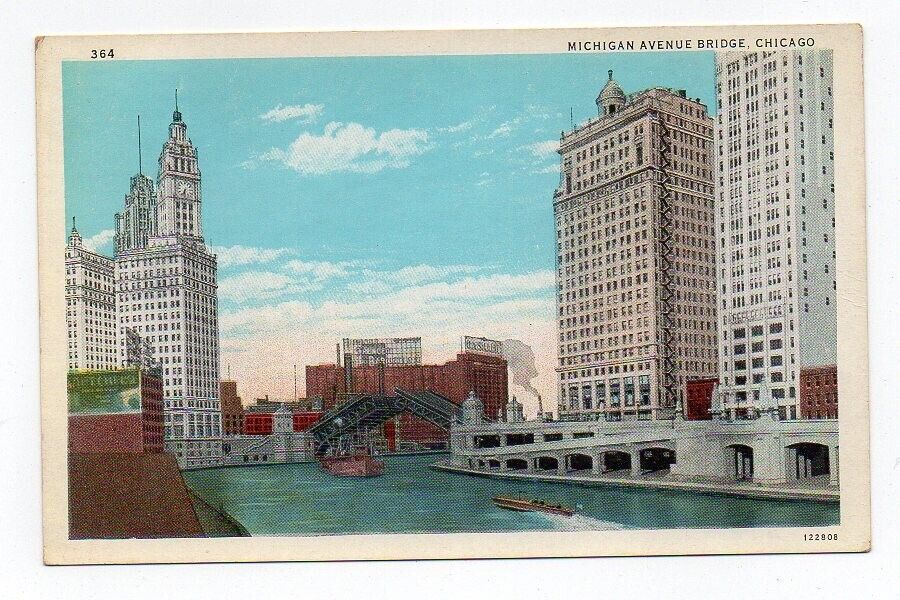 WB Postcard, Michigan Ave. Bridge, Chicago, from 1933 Chicago World's Fair