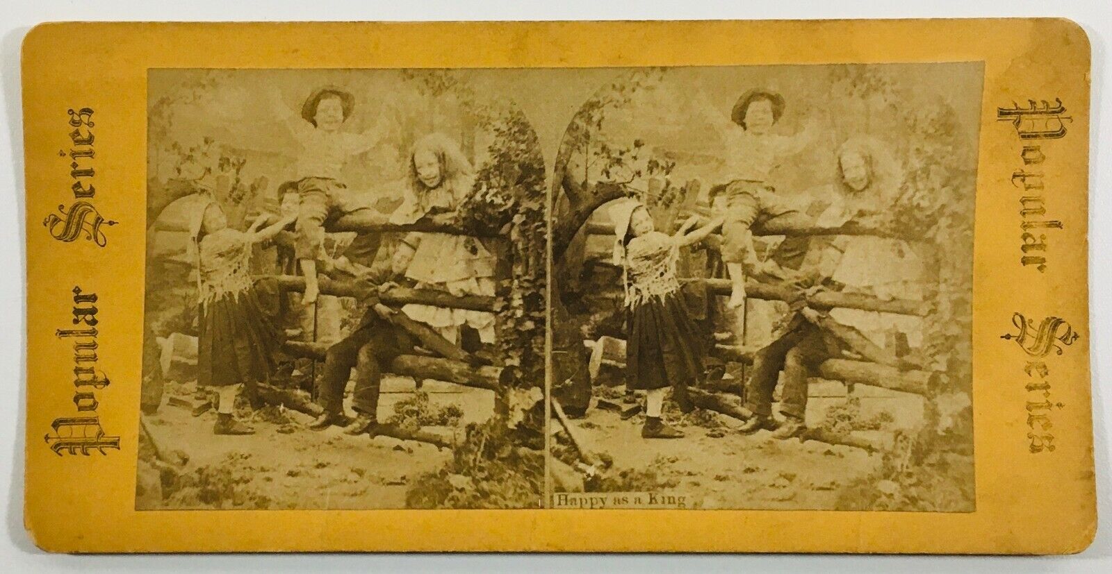 1880\'s-90\'s Stereoview Card Happy as a King