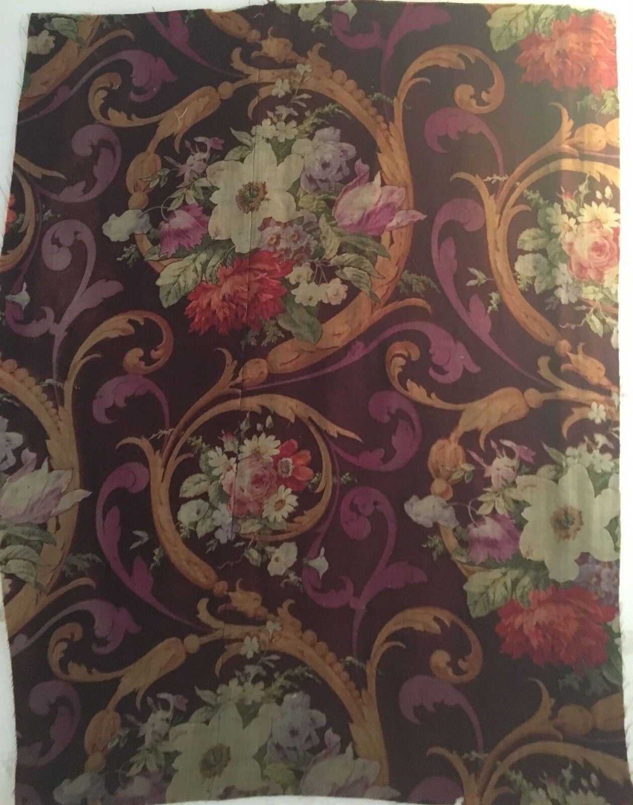 Beautiful 19th C. French Napolean III Wool Challis Fabric  (2523)