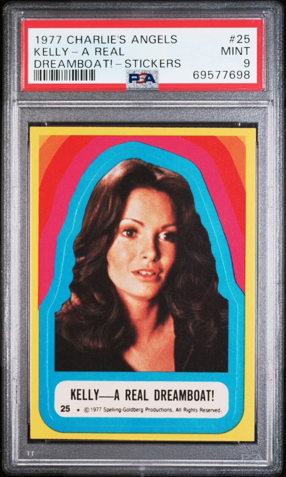 1977 CHARLES ANGELS #25 KELLY - A REAL DREAMBOAT - STICKERS PSA 9 MINT