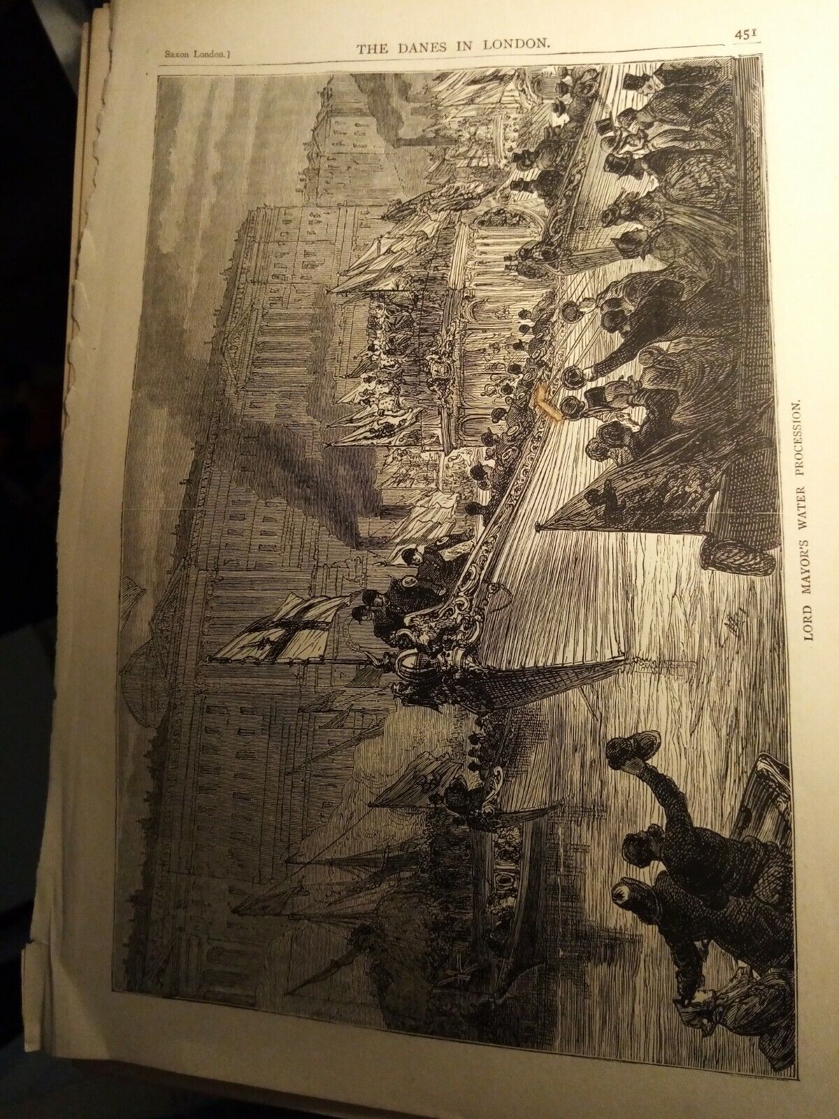 Sa39 Ephemera 1878 book Picture london Lord mayor\'s water procession 