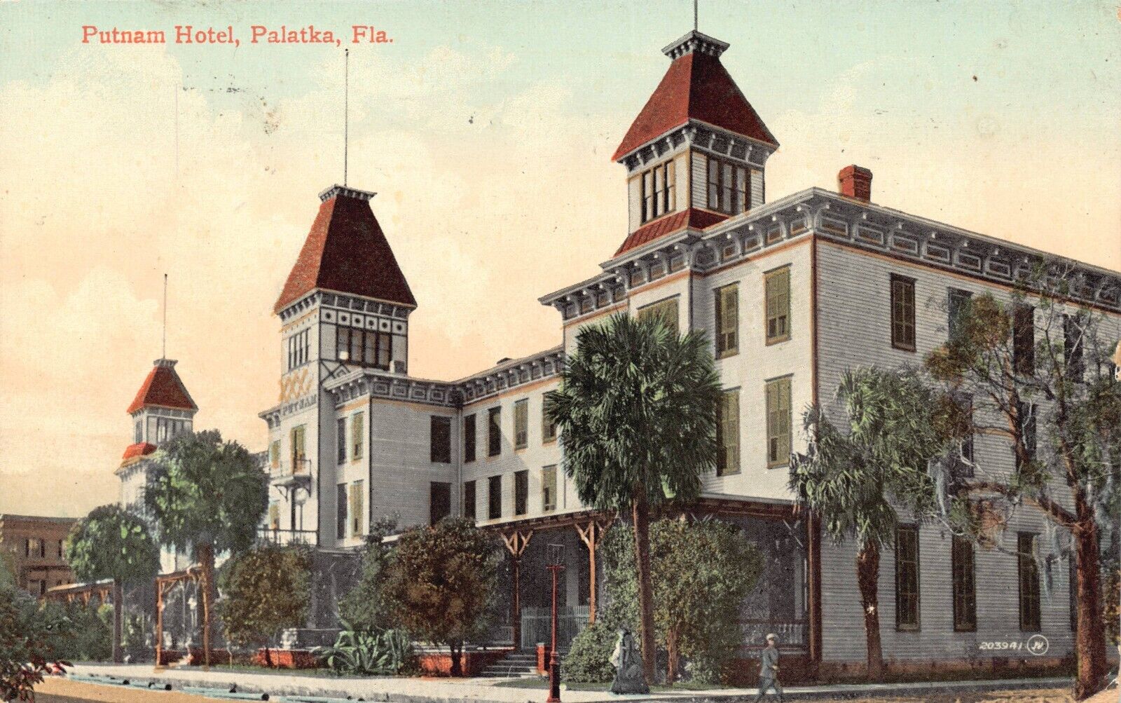 FL~FLORIDA~PALATKA~PUTNAM HOTEL~MAILED 1908