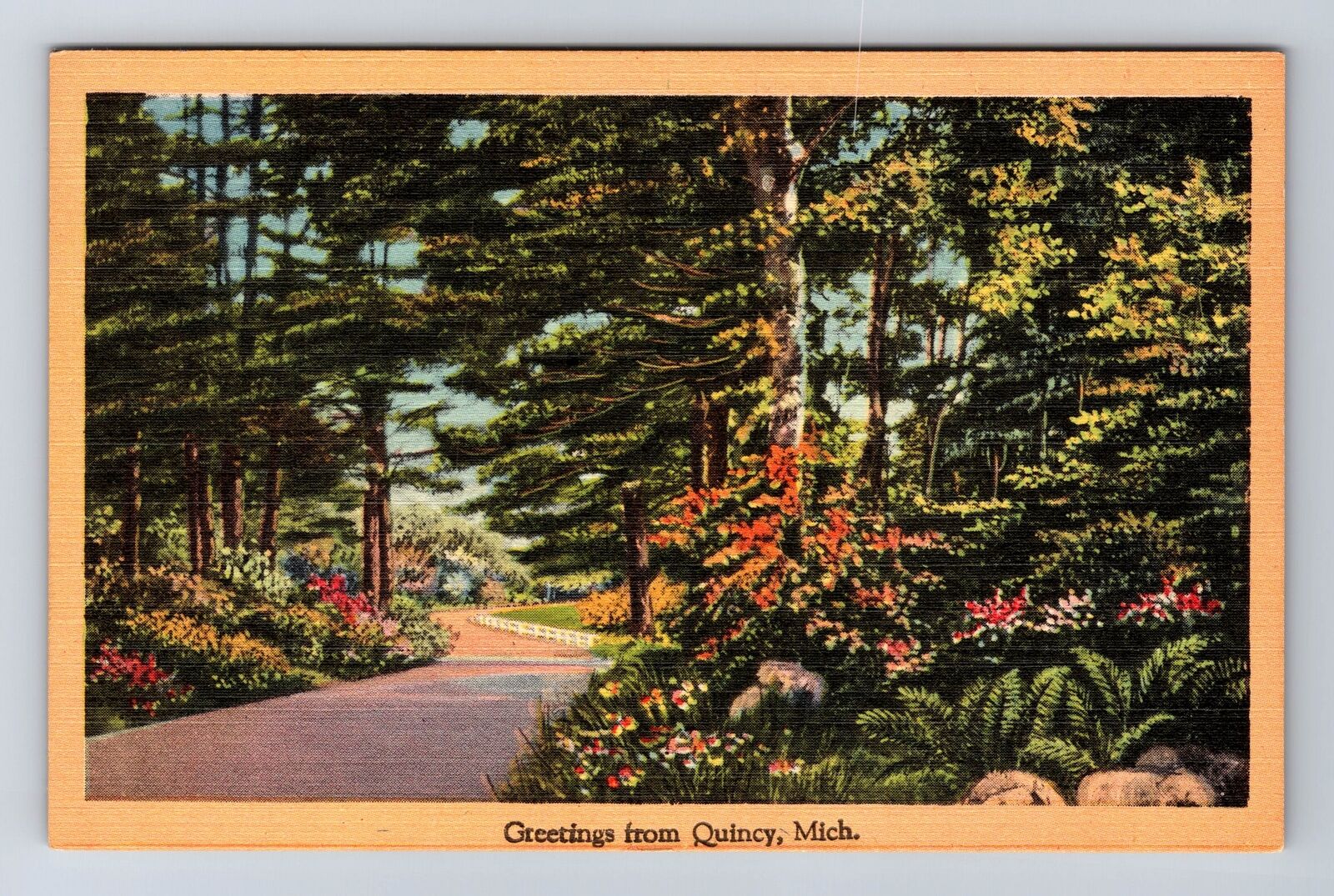 Quincy MI-Michigan, Scenic Greetings, Antique Souvenir Vintage Postcard
