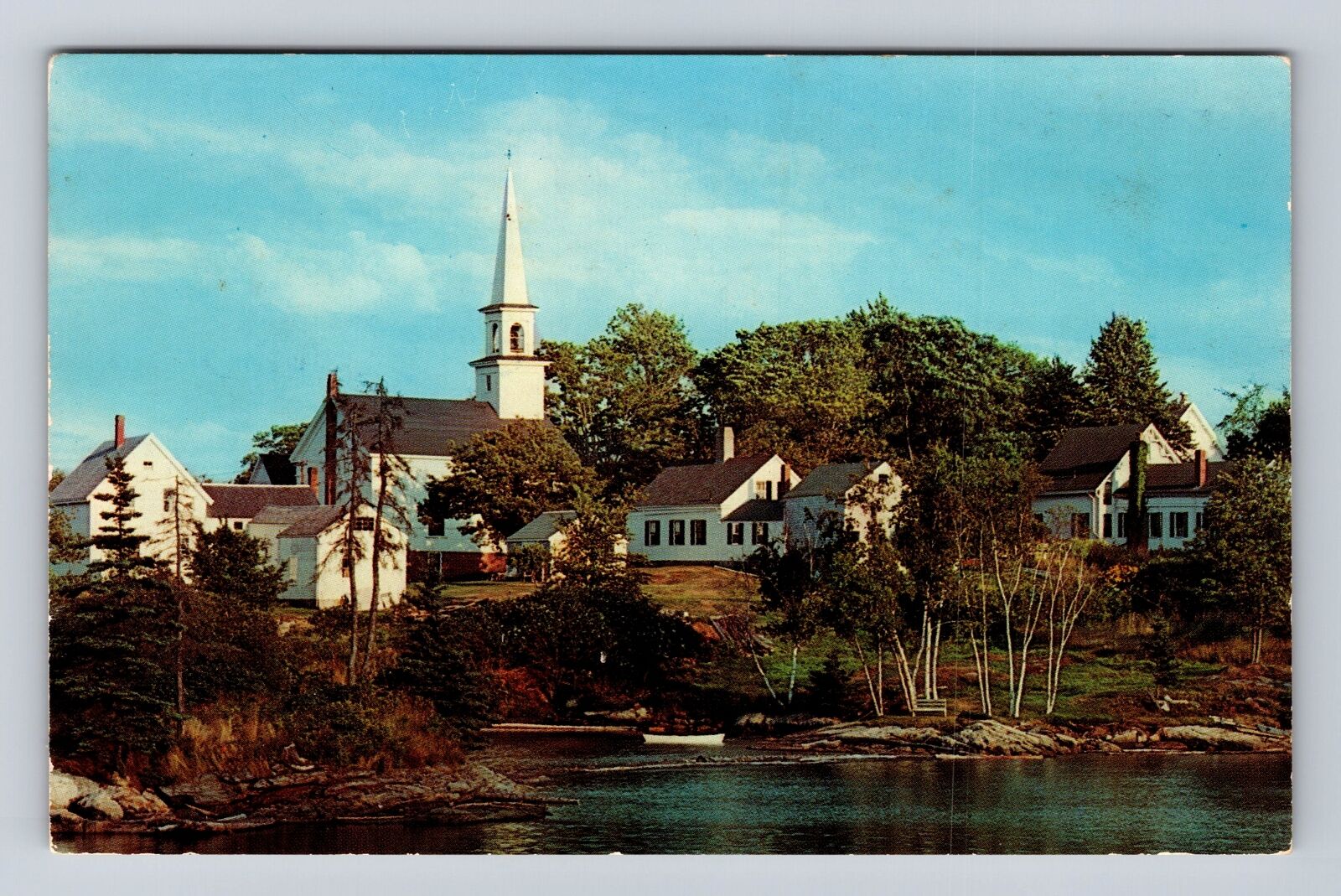 East Boothbay ME-Maine, The Old Mill Cove, Vintage Souvenir Postcard