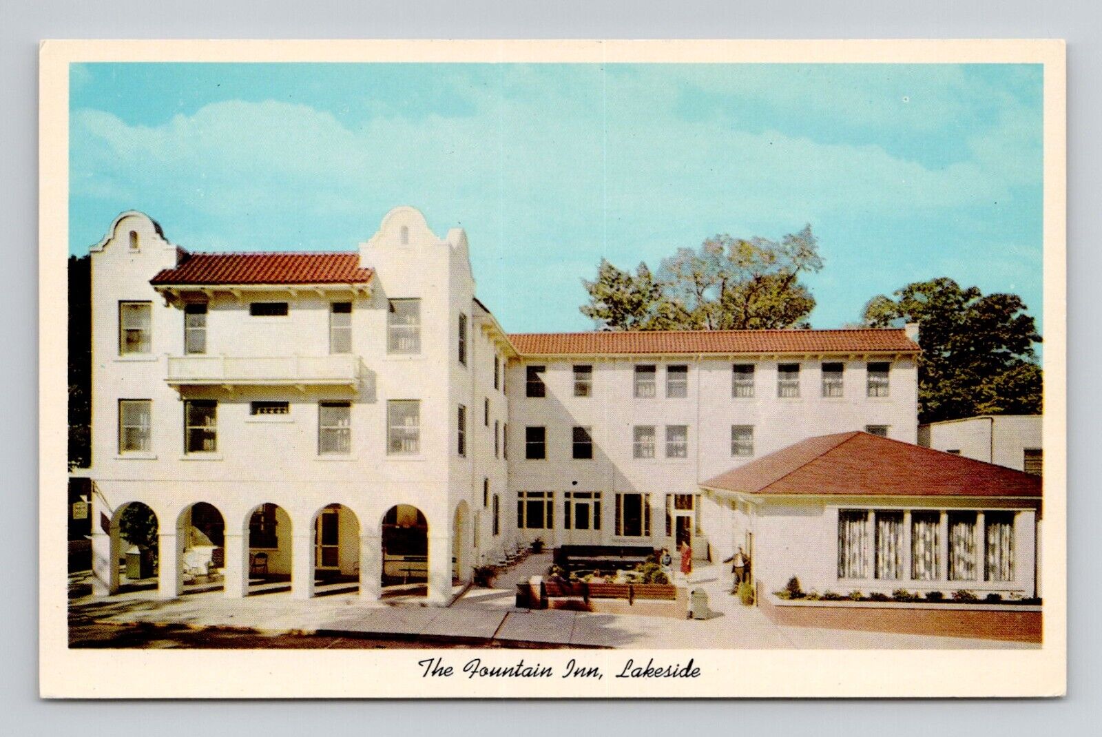 Postcard Fountain Inn Hotel Lakeside Ohio, Vintage Chrome M20