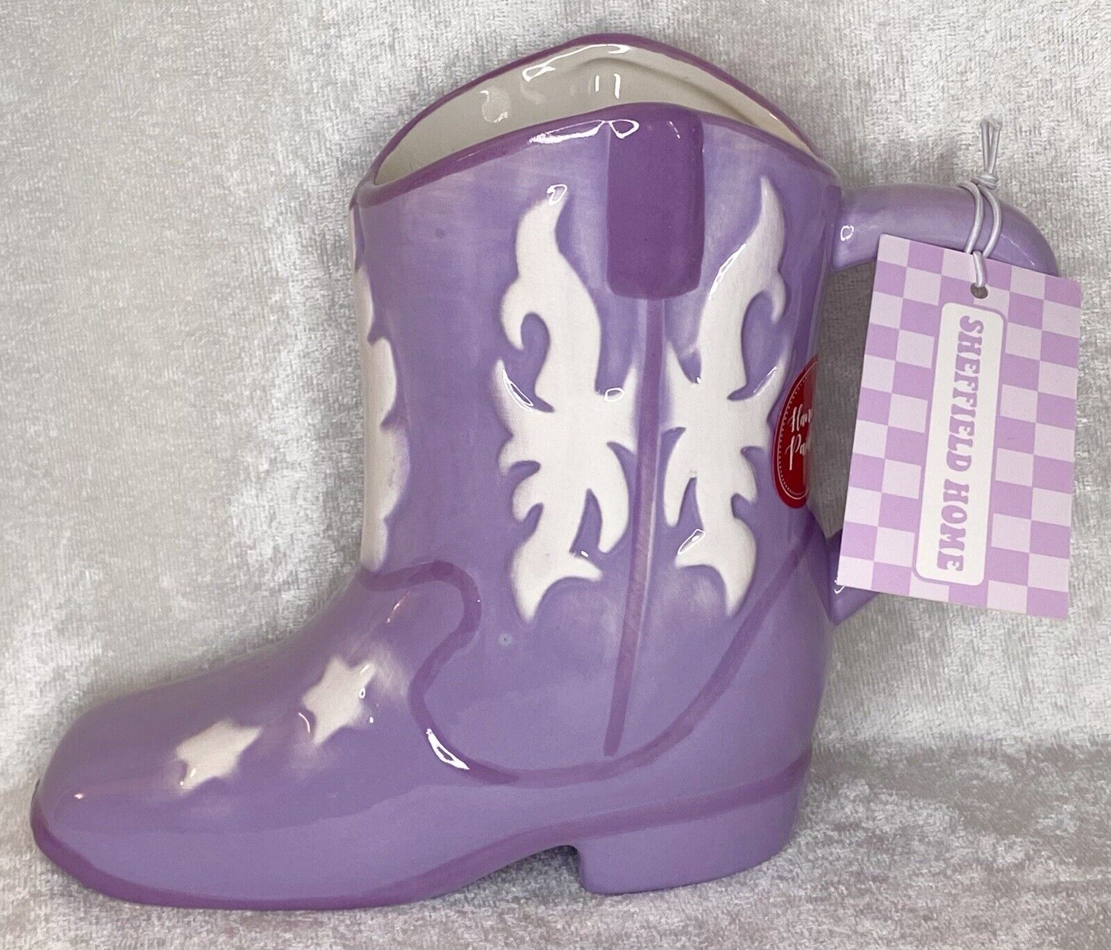 Sheffield Home Cowboy Boot Mug or Vase in Purple Figural Mug NEW w/ Tags