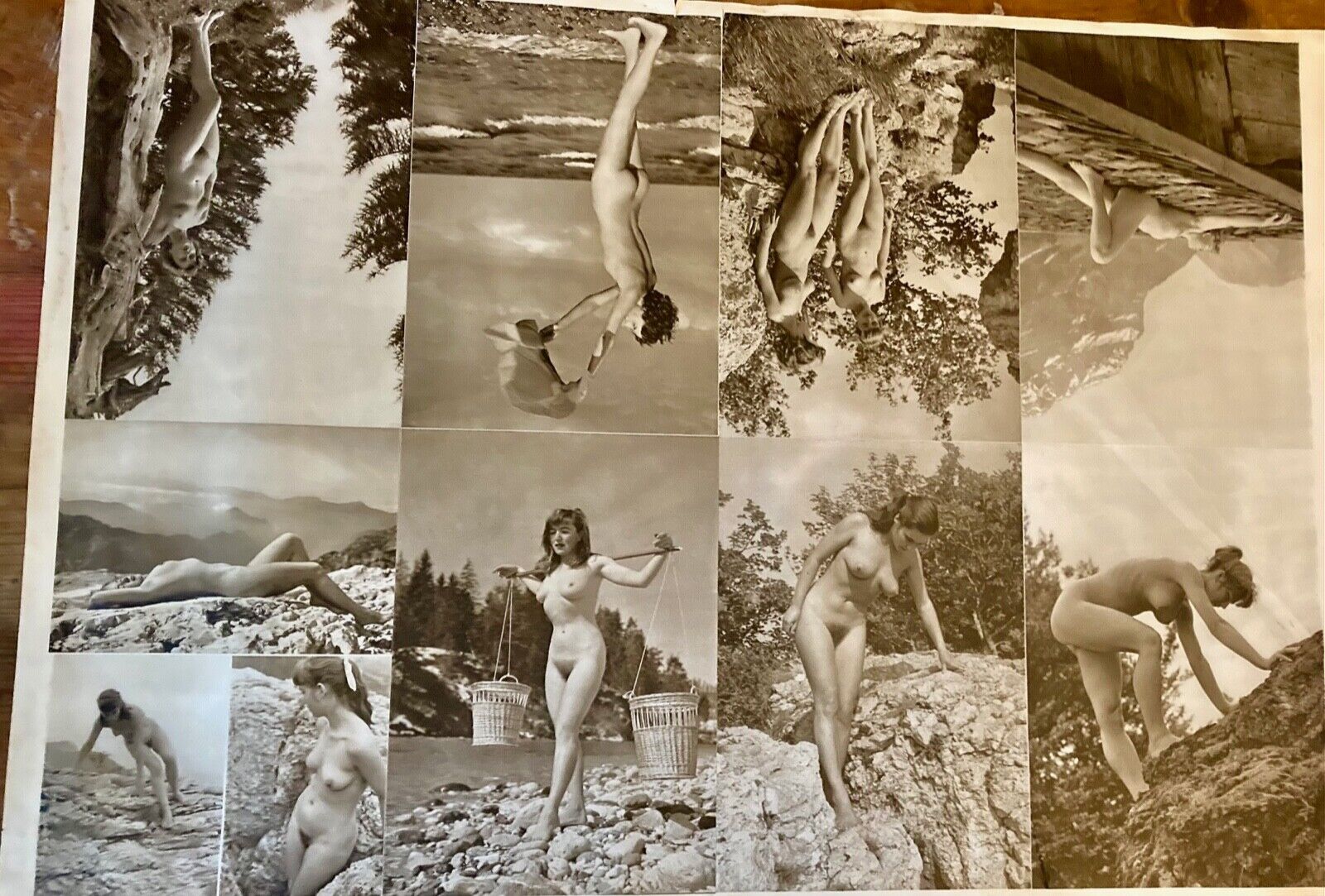 Vintage Nudist camp art paper \